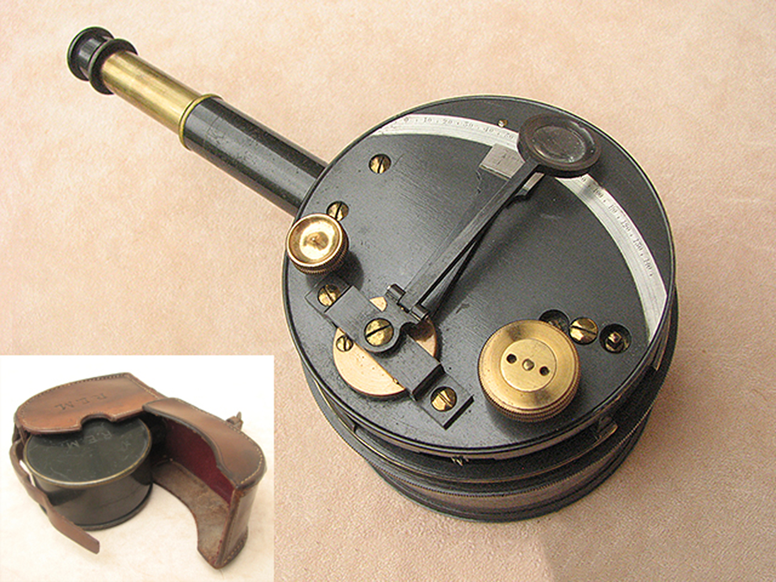 1920's Angle sextant with telescopic viewer by Lilley & Son London